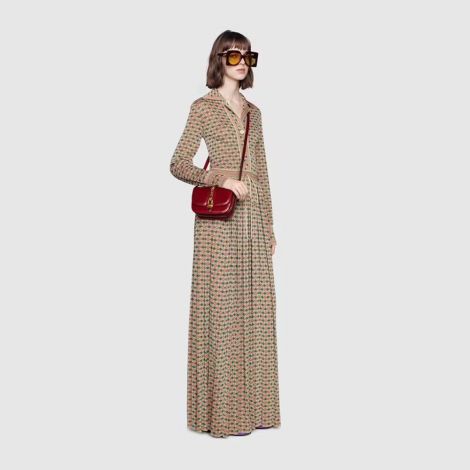 Gucci Çanta Sylvie 1969 Kırmızı - Gucci El Cantasi Sylvie 1969 Python Mini Shoulder Bag Red Kirmizi