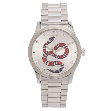 Gucci Saat G Timeless Gri - Gucci Saat Kadin Timeless Stainless Steel Snake Face Gri