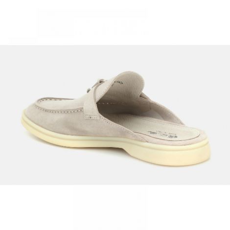 Loro Piana Terlik Babouche Charms Walk Gri - Loro Piana Babouche Charms Walk Terlik Loro Piana Kadın Terlik Gri