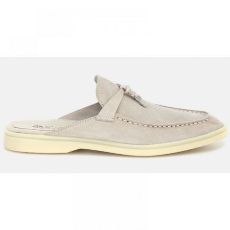 Loro Piana Terlik Babouche Charms Walk Gri - Loro Piana Babouche Charms Walk Terlik Loro Piana Kadın Terlik Gri