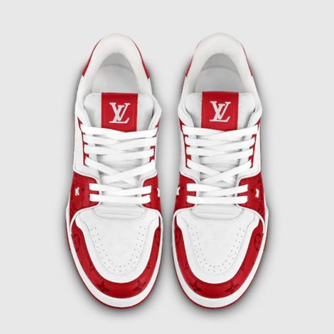 Louis Vuitton Ayakkabı Runner Tatic Kırmızı - Louis Vuitton Ayakkabi 22 Lv Trainer Sneaker Beyaz Kirmizi