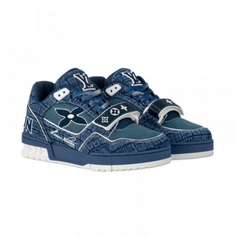 Louis Vuitton Ayakkabı LV Trainer  Lacivert - Louis Vuitton Erkek Ayakkabi Louis Vuitton Men LV Trainer Sneaker Lacivert