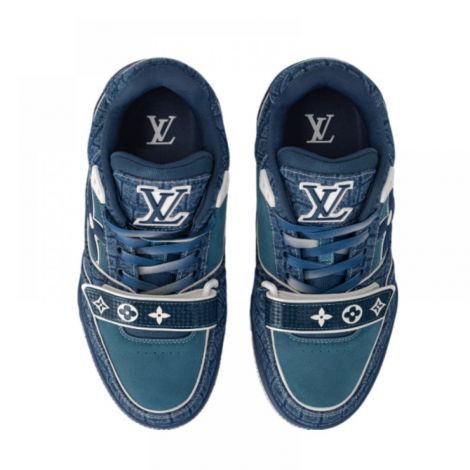 Louis Vuitton Ayakkabı LV Trainer  Lacivert - Louis Vuitton Erkek Ayakkabi Louis Vuitton Men LV Trainer Sneaker Lacivert