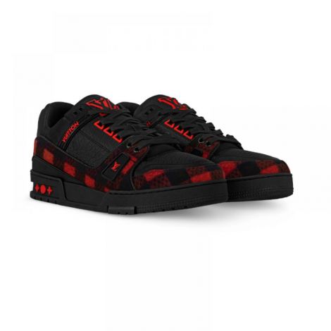 Louis Vuitton Ayakkabı Trainer Siyah-Kırmızı - Louis Vuitton Erkek Ayakkabi Louis Vuitton Men Trainer Sneaker Siyah