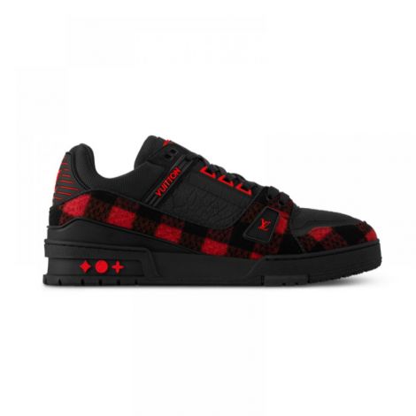 Louis Vuitton Ayakkabı Trainer Siyah-Kırmızı - Louis Vuitton Erkek Ayakkabi Louis Vuitton Men Trainer Sneaker Siyah