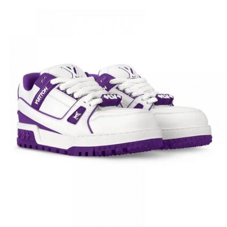 Louis Vuitton Ayakkabı Trainer Maxi Beyaz-Mor - Louis Vuitton Kadin Ayakkabi Louis Vuitton Ayakkabi Louis Vuitton Women Shoes Louis Vuitton Sneaker Louis Vuitton Trainer Maxi Sneaker Beyaz Mor