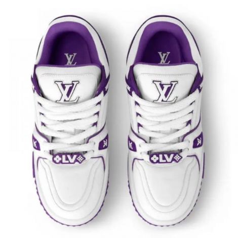 Louis Vuitton Ayakkabı Trainer Maxi Beyaz-Mor - Louis Vuitton Kadin Ayakkabi Louis Vuitton Ayakkabi Louis Vuitton Women Shoes Louis Vuitton Sneaker Louis Vuitton Trainer Maxi Sneaker Beyaz Mor