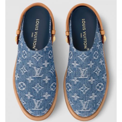 Louis Vuitton Aspen Platform Terlik Mavi - Louis Vuitton Kadin Terlik Louis Vuitton Terlik Louis Vuitton Women Aspen Platform Clog Mavi