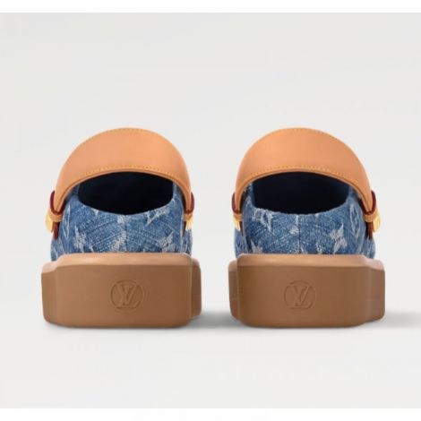 Louis Vuitton Aspen Platform Terlik Mavi - Louis Vuitton Kadin Terlik Louis Vuitton Terlik Louis Vuitton Women Aspen Platform Clog Mavi