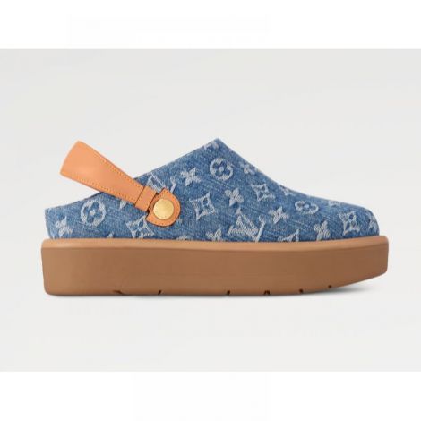 Louis Vuitton Aspen Platform Terlik Mavi - Louis Vuitton Kadin Terlik Louis Vuitton Terlik Louis Vuitton Women Aspen Platform Clog Mavi