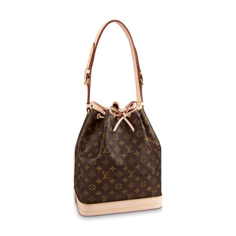 Louis Vuitton Çanta Petit Noe Kahverengi - Louis Vuitton Canta Noe Monogram Canvas Leather Beige Brown Kahverengi