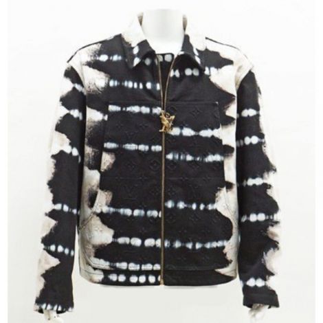 Louis Vuitton Denim Ceket Beyaz-Lacivert - Louis Vuitton Ceket Louis Vuitton Erkek Ceket Louis Vuitton Denim Jacket Beyaz Lacivert