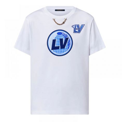 Louis Vuitton LV Globe T-Shirt - Louis Vuitton Lv Globe T Shirt White Tişört Beyaz