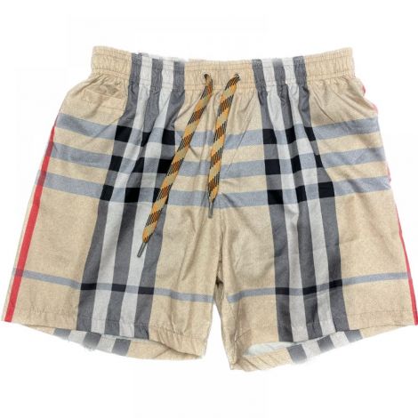 Burberry Mayo Deniz Şortu Kremrengi - Burberry Deniz şortu Burberry şort Burberry Erkek şort Kremrengi