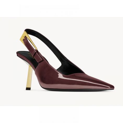 Yves Saint Laurent Topuklu Ayakkabı Lee Bordo - Saint Laurent Kadin Topuklu Ayakkabi Yves Saint Laurent Kadin Ayakkabi Saint Laurent Lee Slingback Pumps Bordo